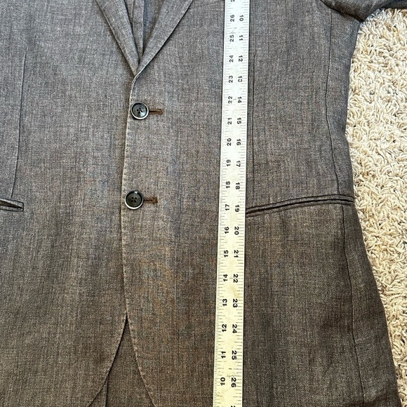 Angelico Franceschini 100% Linen Distressed Gray Blazer Sz 40R or M - Picture 13 of 16